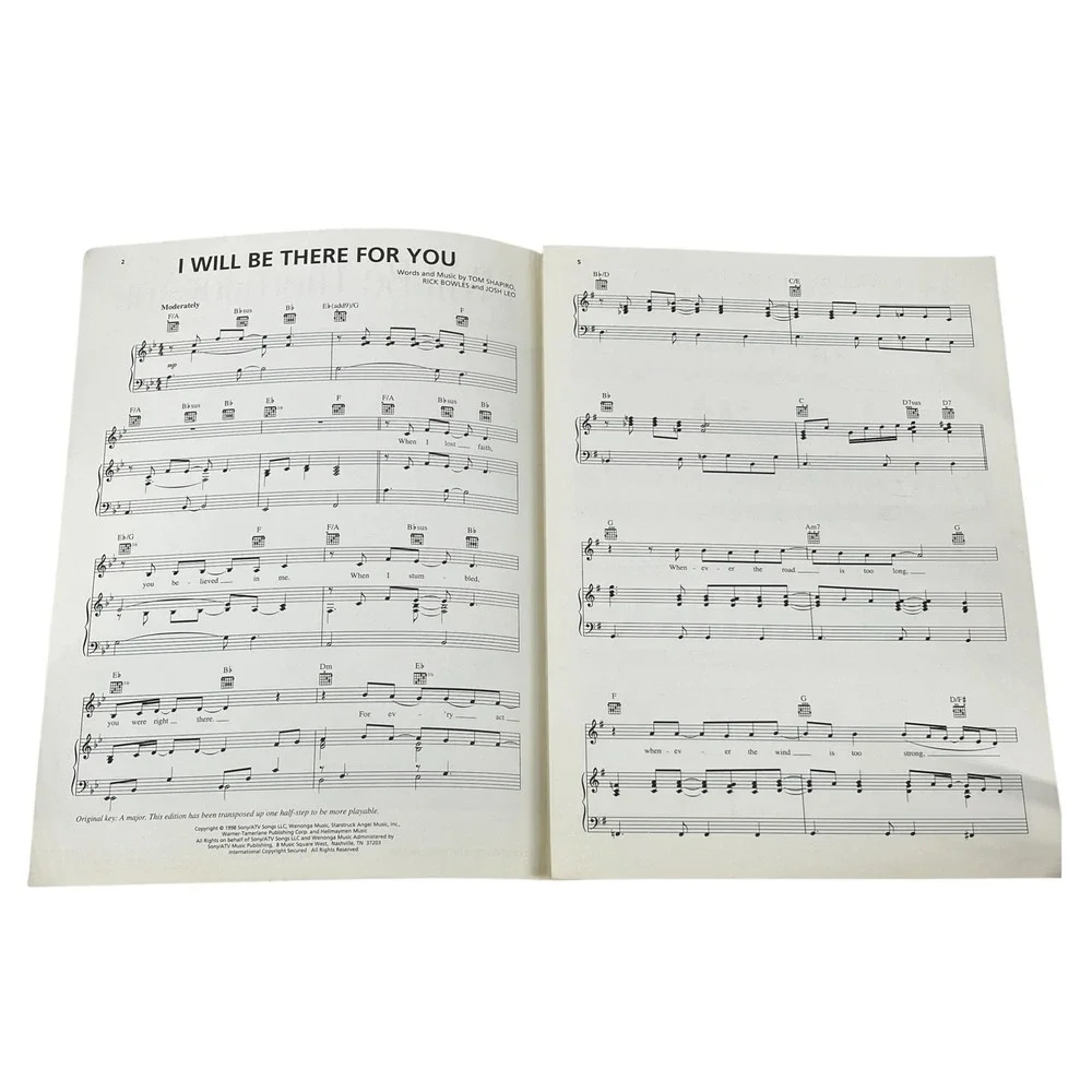 Jessica Andrews I Will Be There for You Sheet Music Piano Vocal Guitar 1998 HL